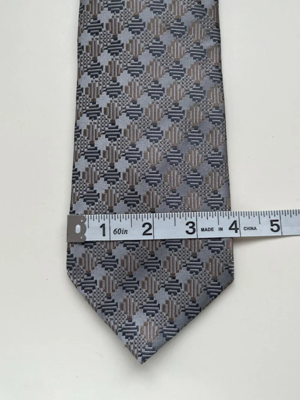 Jhane Barnes Silver Silk Tie party vintage futuristic metallic formal celebrate